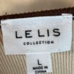 Le lis Collection Women's Long Sleeve Brown Trim Crop Top Square Neck Beige Photo 2