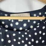 Loft Ann Taylor Navy Blue & White Mixed Polka Dot Short Sleeve Top S Photo 3