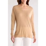 Vince  Melange V-Neck Wool Cashmere Sweater in Sand Photo 1
