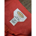 Talbots  Italian Fabric Embroidered Orange/Salmon Light Jacket Collar-less 18 Photo 2