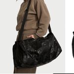 Victoria's Secret  Black Floral Large Duffle Tote Bag Travel Gym Duffle New Photo 2