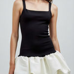 DELFI COLLECTIVE Luna Bubble Hem Mini Dress, Black/Ivory, Small Black Photo 0