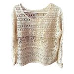 Charming Charlie Embroidered Crochet Long Sleeve Sweater Blouse Photo 1
