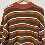 Madewell  Wool Blend Redmond Mockneck Pocket Sweater In Stripe Size Large Fall Photo 3