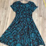 Sami & Jo  Black and Teal Floral Midi Dress Small Petite Photo 1