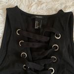 Forever 21 Black Lace Tie Up Body con Dress Photo 2