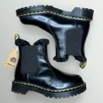 Dr. Martens 2976 Leonore Faux Fur Lined Leather Chelsea Boots in Dark Grey Atlas Photo 6