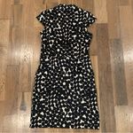 Ann Taylor  Black White Polka Dot Vneck Dress Size 6 Photo 2