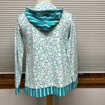 Chico's Weekends by Chico’s Turquoise White Leopard Ways Stripe-Trim Zip-Up Jacket Photo 4