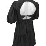 ZARA  Black Puff Sleeve Open Back Cocktail A Line Tiered Mini Dress Size XS Photo 3