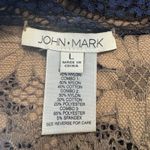 John Mark  Patchwork Button Up Tunic Size L Floral Lace Sheer Whimsigoth Grunge Photo 4