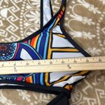 Ekouaer Black and Blue multicolored One Piece Swimsuit with Cut-Out Design Photo 4