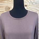 LOGO By Lori Goldstein  Stretch Tunic Blouse Size Medium Goblin Earthy Lace Photo 4