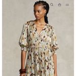 Polo Ralph Lauren Floral Pleated Satin Dress Sunflower Floral size 4 Cottage Photo 9