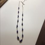 Ann Taylor  Long Statement Silver and Blue Necklace Photo 1
