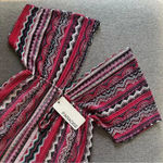 Paradise Multicolored V Neck Swim Suit Cover Up Dress Medium NWT Blue Photo 1