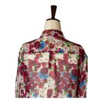 Equipment  Ivory‎ And Red Floral Print Silk Long Sleeve Button Down Top Size XS Photo 2