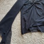 Seductions Vintage Bell Sleeve Flared Mesh Long Sleeve Top Photo 3