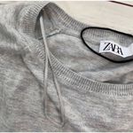 ZARA Lightweight Heathered Grey Knit Sweater Size Small Photo 8