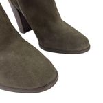 Coach  Alexandra Fatigue Green Suede Midcalf Buckle Heel Bootie Boots Size 8 Photo 5