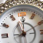 Premier Designs Vintage Premier Design White Metal Link Band Rhinestone Accent New Battery Watch Photo 1