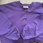 Vintage Purple Henley Pullover Long Sweatshirt Size Medium Size L Photo 6