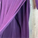 Betsy and Adam Women’s 12 Petite Plum Ribbed Long Sleeve Formal Gown Front… Photo 6