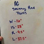 AG Adriano Goldschmied The Abbey Ankle Women 29R Red Pant Novelty Classic Midris Photo 8