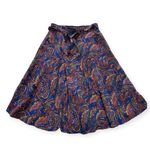 Modcloth Navy Paisley Sash-Tie A-Line Skirt Pockets Size M. Photo 1