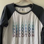 Peloton  Womens Size XL Multicolor Graphic Logo Henley Tee Blouse Photo 1