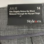 Style & Co Pants NEW Trousers Size 14 Gray Plaid Flat Front Stretch Straight Leg Photo 5
