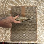 Coach  Brown Monogram Fold Over Wallet - 3 Bill Pocket, Zip Pocket, 12 Card Slots Photo 1