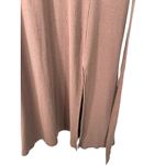 Magaschoni XS Midi Dress Ribbed T Shirt Casual Short Sleeve Brown Slit Stretch Photo 3