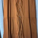 Old Navy Tiered Button Front A-Line Brown Midi Skirt in Size Large Photo 5