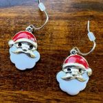 Handmade Santa Claus Earrings Chrismas Jewelry Dangle Hooks 1.25" L Shin… Photo 2