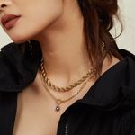 J.Crew  NWT gold rope chain necklace minimalist chic elegant long twist Photo 1