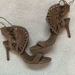 Tory Burch Leyla Lace Up Suede Cut Out Open Toe Stilettos Heels Size 7.5 Photo 2