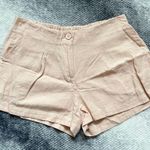 Venus Peach Linen Pocket Elastisicized Waist Pleated Women Size 4 Shorts Photo 5