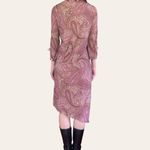American Vintage 90s vintage boho mesh asymmetric paisley midi dress - Expressions Large Photo 5