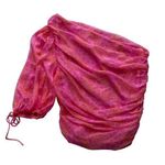 Amanda Uprichard Beckham Pink Geometric Print One Shoulder Top Size Small Photo 0