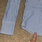 J.Crew Perfect Pinstripe Button Up Bee Insect Embellishment Jewels Blue White 0 Photo 8