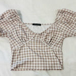 Brown gingham crop top Size XS Photo 0