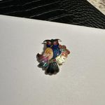 Enamel In Cloisonné Style Brooch Pin Gold Tone Set Photo 2