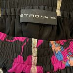 Etro 100% Silk Midi Skirt Gathered Metallic Floral Photo 2