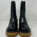 Marc Fisher NEW  Fredy Boots 8 Black Leather Chunky Block Heel Lug Sole Pull On Photo 2