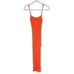 Solid & Striped Womens Sz S Orange Kimberly Rib Knit Tank Midi Dress Side Slit Photo 2