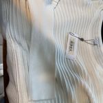 Katherine Barclay NWT  White Ribbed Long Sleeve Shirt Sz XS Photo 6