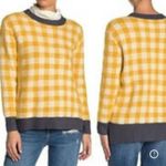 Susina yellow buffalo check cozy crewneck sweater small Yellow Photo 1