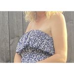 NWT BOHO Fairy Blue White Strapless Floral Off The Shoulder Maxi Dress Med Photo 2