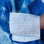 Jams World womens dress blue floral doodle ruffled hem waist tie vintage small Photo 14